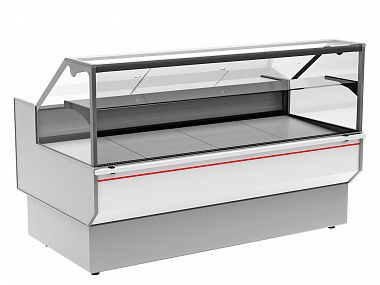 Холодильная витрина Polus GC95 SM 1,2-1 (ВХС-1,2 Carboma GC95) (боковины серые, декор белый)