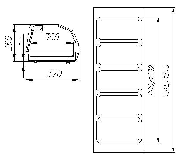 Настольная витрина Polus A37 SH 1,0-1 (ВТ-1,0 Сarboma)